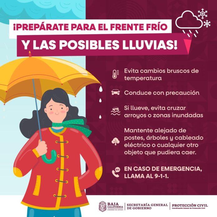 ALERTA PROTECCIÓN CIVIL BC POR PREVALENCIA DE FRENTE FRÍO NÚMERO 35.lasnoticias.info
