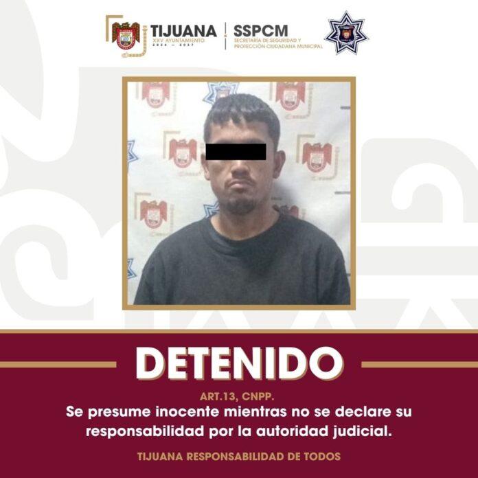 Asegura Policía Municipal de Tijuana a sujeto por daños a vehículo con artefacto explosivo hechizo