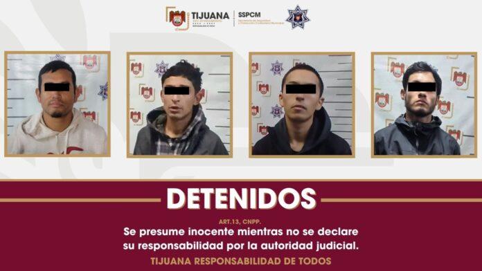 Detiene Policía Municipal de Tijuana a cuatro personas en posesión de sustancias ilícitas en distintos hechos