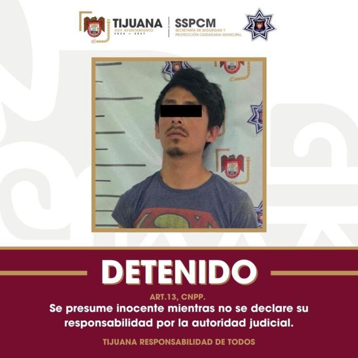 Detiene Policía Municipal de Tijuana a sujeto por lesionar con arma punzocortante en la colonia Antorcha Campesina