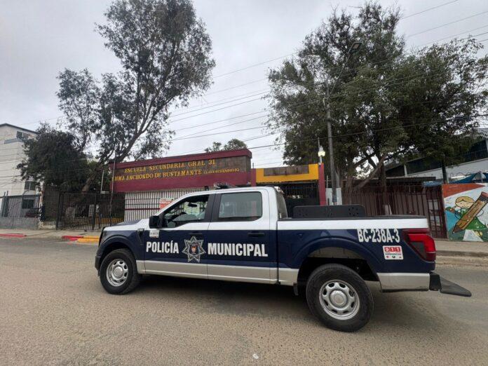 Refuerza Policía Municipal de Tijuana vigilancia preventiva en planteles escolares durante Semana Santa