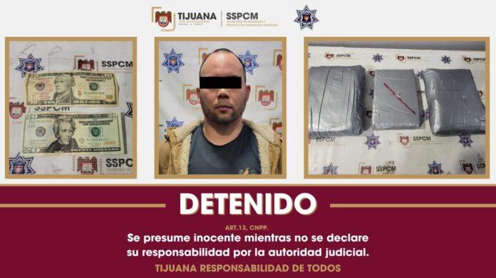 Asegura SSPCM a hombre por cohecho y delitos contra la salud