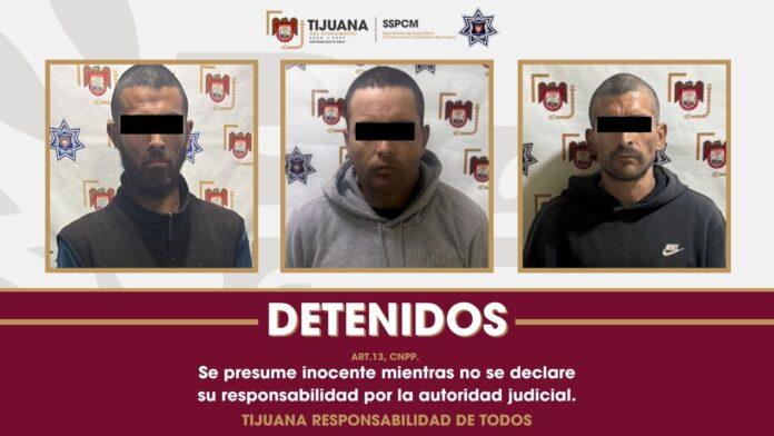 Captura Policía Municipal de Tijuana a tres personas con órdenes de aprehensión activas por diversos delitos en distintos puntos de la ciudad