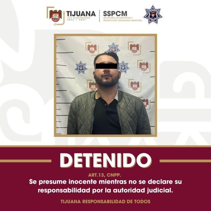 Detiene Policía Municipal de Tijuana a sujeto por lesiones contra una mujer en la Zona Centro
