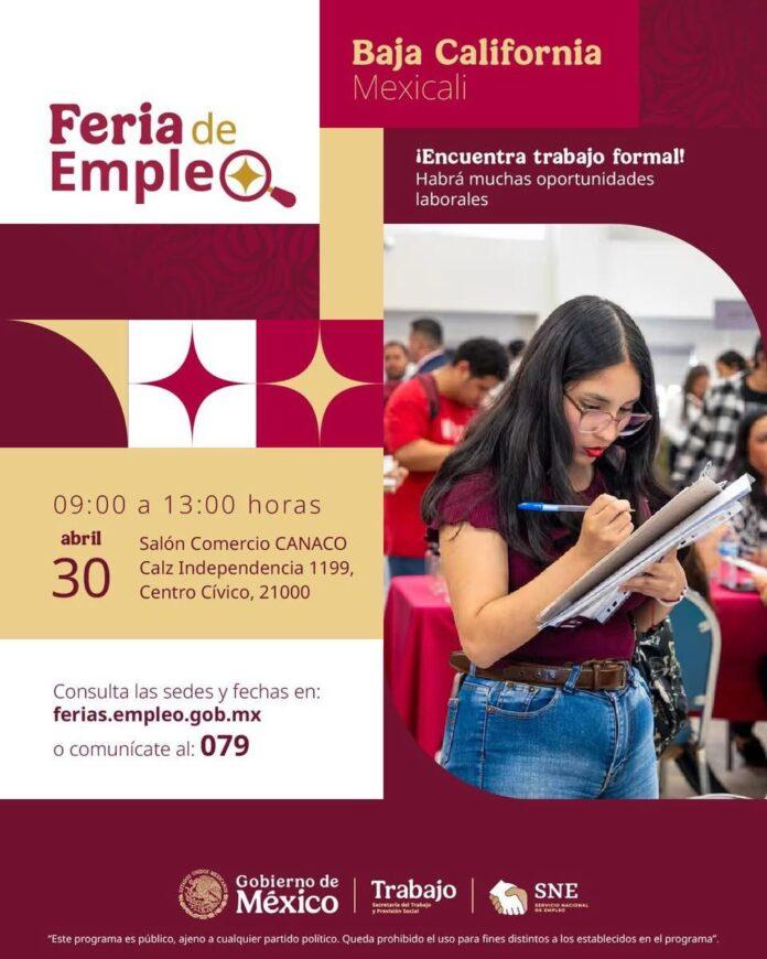 CONVOCA STPS A FERIA DE EMPLEO EN MEXICALI EN COORDINACIÓN CON CANACO.lasnoticias.info