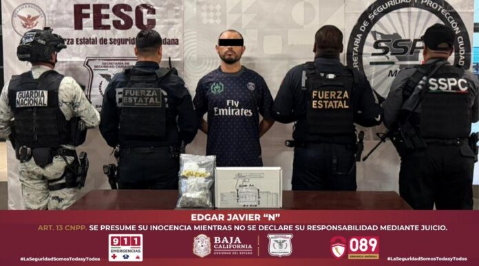 OPERATIVO COORDINADO EN TIJUANA DERIVA EN ASEGURAMIENTO DE ARMA Y DROGA A PRESUNTO INTEGRANTE CRIMINAL.lasnoticias.info