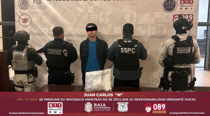 INCAUTA FUERZA ESTATAL CASI CUATRO KILOGRAMOS DE METANFETAMINA EN TIJUANA; HAY UN DETENIDO.lasnoticias.info