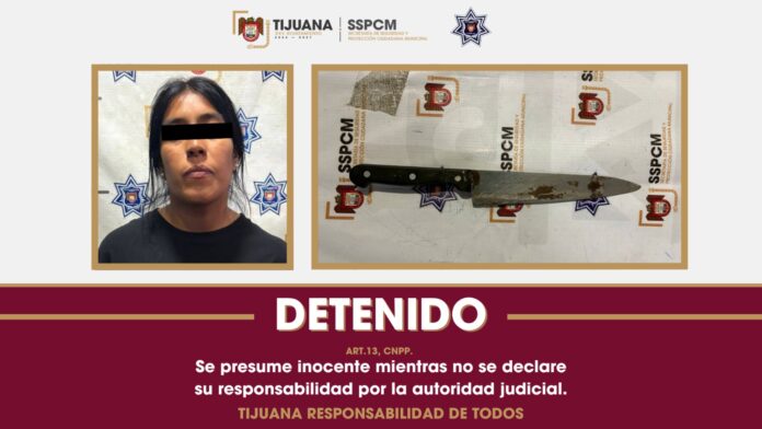 Arrestan agentes de la Policía Municipal a mujer por presuntas lesiones con arma punzocortante