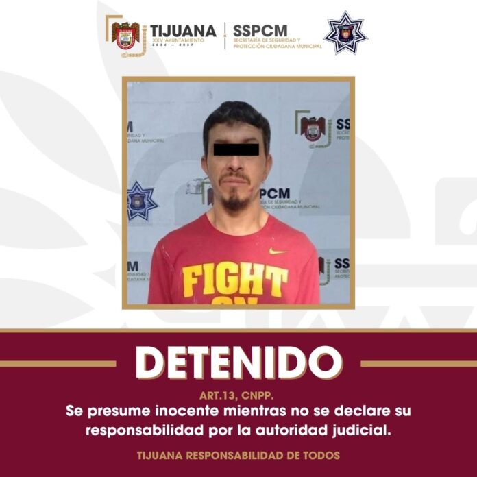 Detiene Policía Municipal a hombre por presunta violencia familiar en Playas de Tijuana