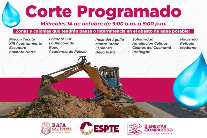 CESPTE INFORMA SOBRE CORTE PROGRAMADO EN EL SUMINISTRO DE AGUA POTABLE.lasnoticias.info