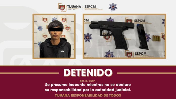 Aseguran agentes de la SSPCM a un joven por presunta portación ilegal de un arma de fuego
