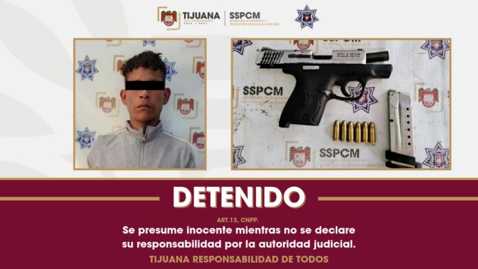 Aseguran elementos de la SSPCM a un hombre en posesión de un arma de fuego