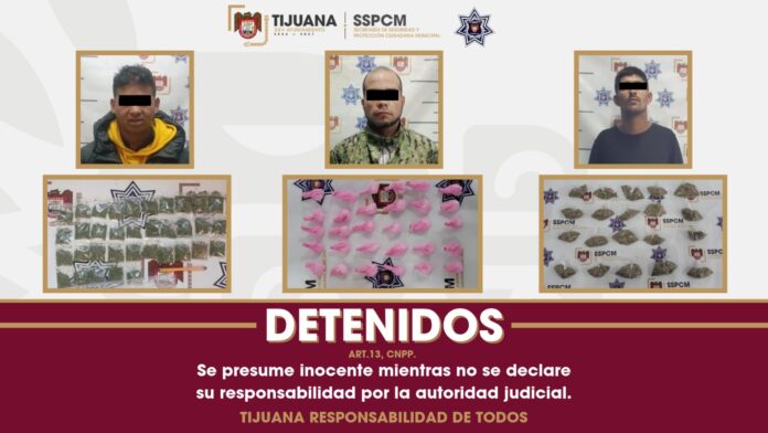 Detiene SSPCM a tres hombres por presuntos delitos contra la salud y asegura 85 envoltorios con presuntas sustancias ilícitas en distintos hechos